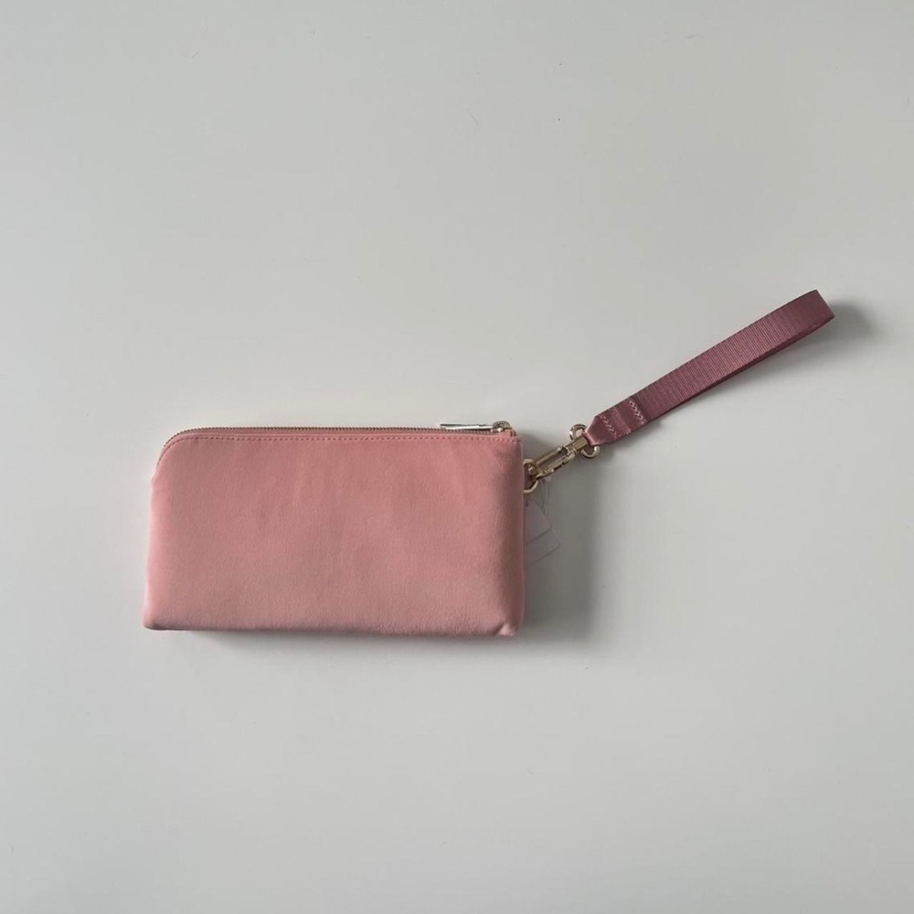 NWT Lululemon pink pastel curved wristlet velour wallet - Picture 2 of 8